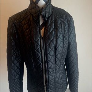 Gallery Black Faux Leather with Diamond Quilting